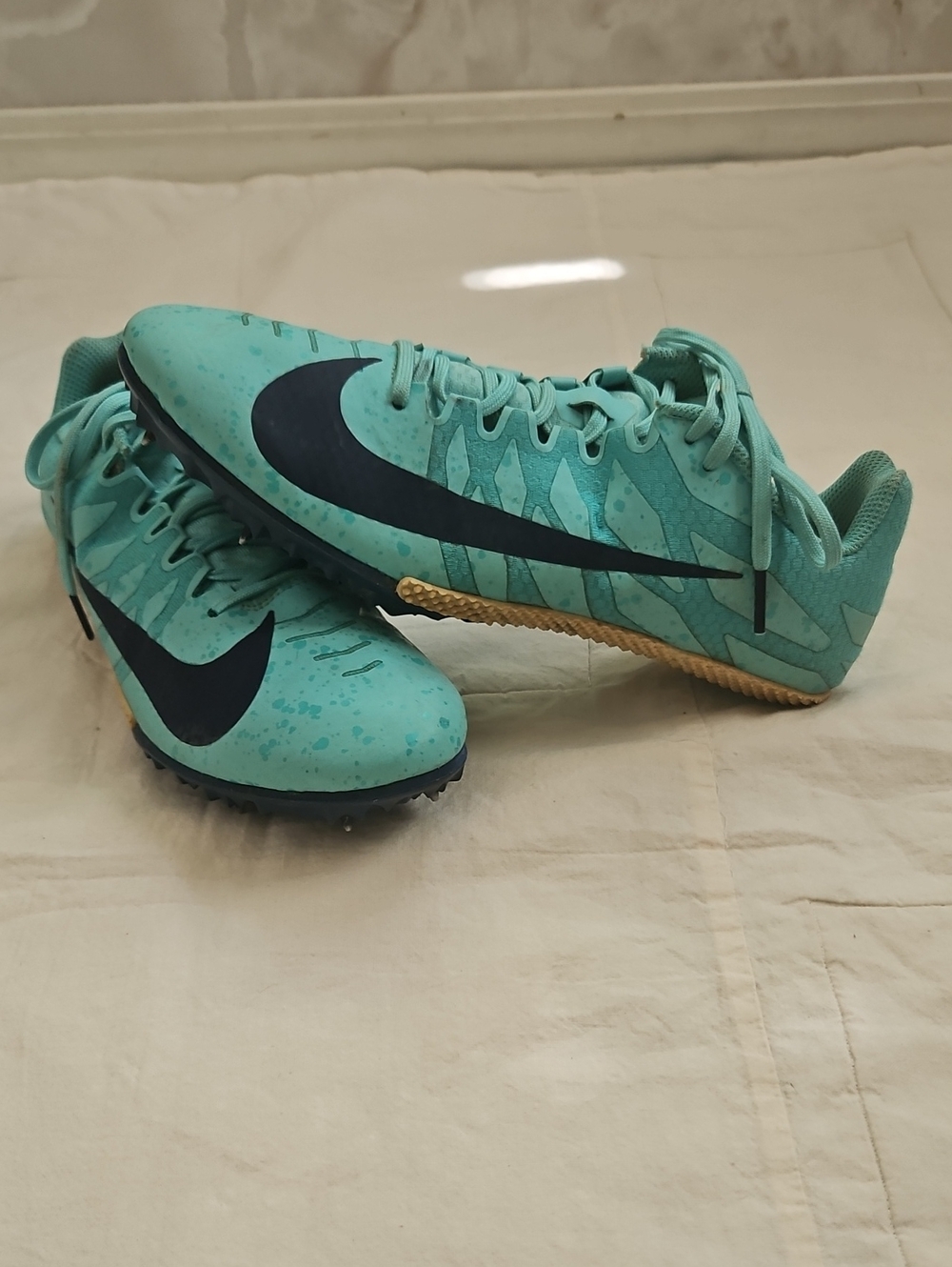 Nike Zoom Rival S 9 Teal Racing Track Field Spikes Size 9.5